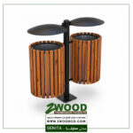 سطل زباله چوبی ۲ قلو سنیتا - برندzwood
