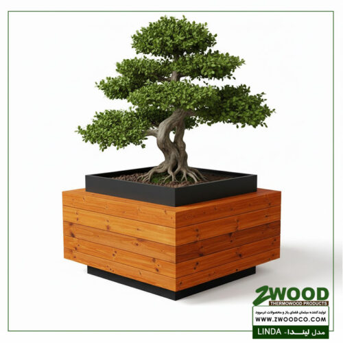 فلاور باکس چوبی زمینی-لیندا