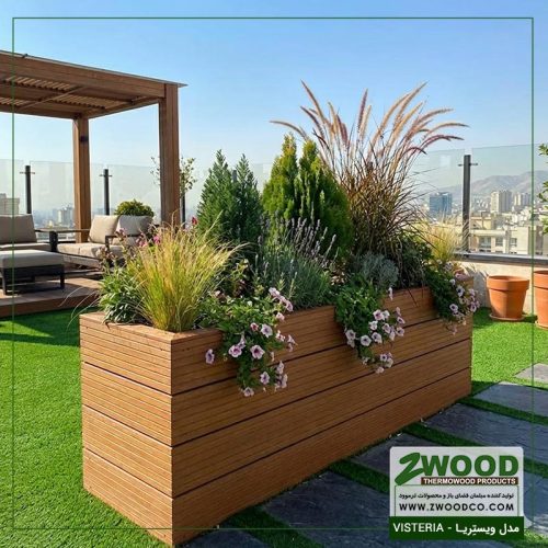 فلاور باکس با چوب پلاست